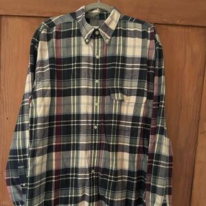 Eddie Bauer Tall Mens Multicolor Plaid Flannel Shirt LT